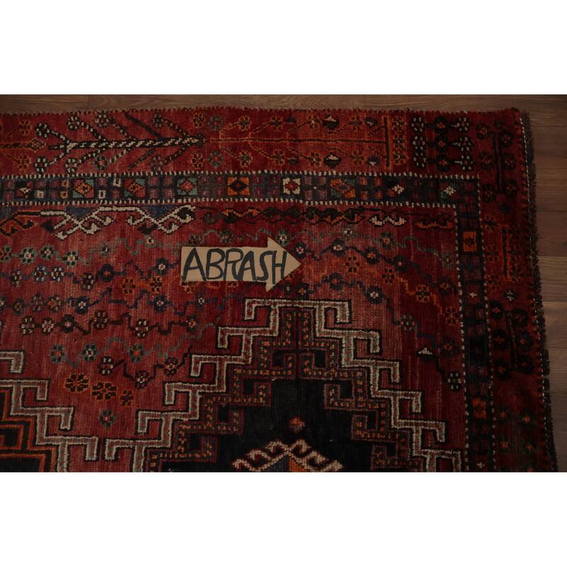 Hand Knotted Oriental 100% Wool Carpet Traditional Tribal Oranges & Rust Qashqai Area Rug - 7' 3'' X 4' 9''