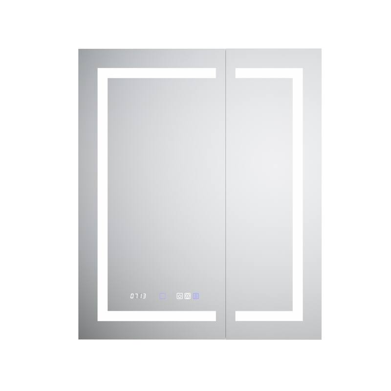 36'' H Recessed or Surface Mounted Bathroom LED Mirror Cabinet With Defogger, Dimmer, 10x magnifying