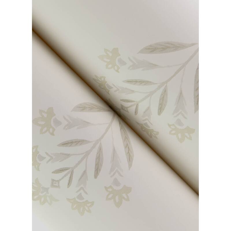 Chesapeake Kova Dove Floral Crest Wallpaper