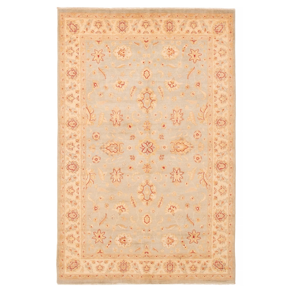 ECARPETGALLERY Hand-knotted Peshawar Oushak Grey Wool Rug - 6'0 x 9'2