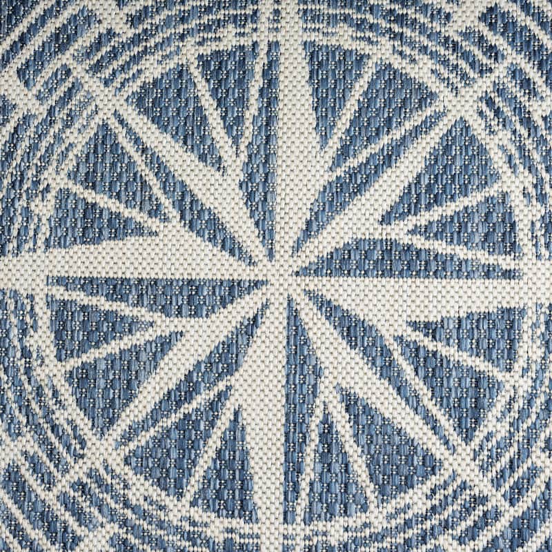 Sevita Tides Nautical Compass Blue/White Indoor/Outdoor Area Rug