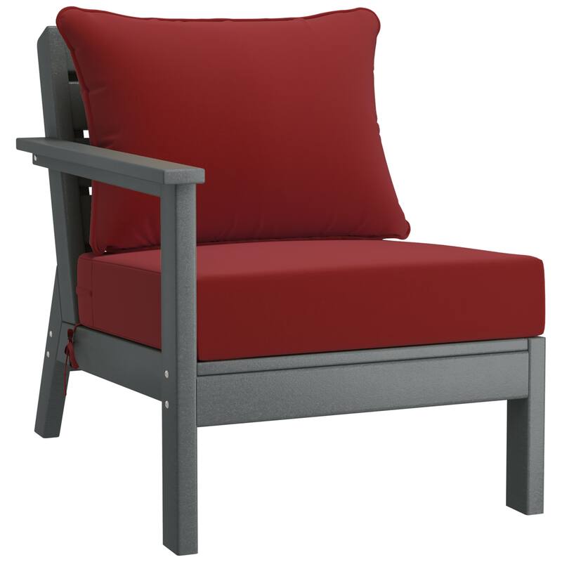 Birchwood All Weather HDPE Outdoor Patio Gray Deep Seating Conversation Set (6-Piece Set)