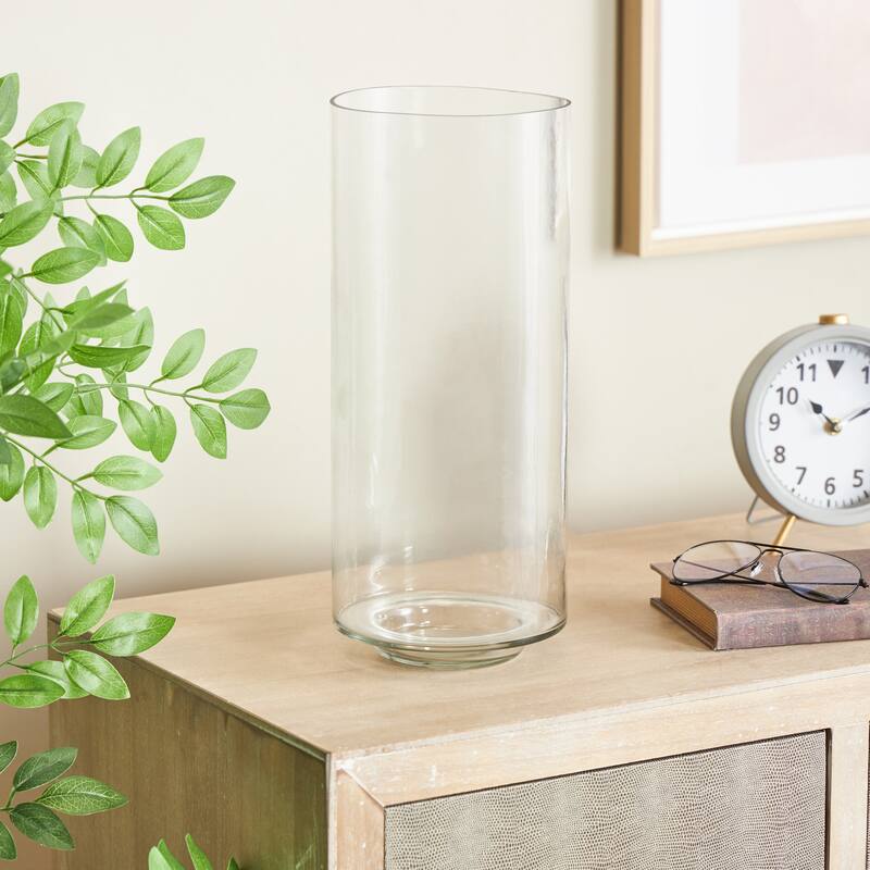 Glass Wide Vase - Clear - Roche River Decor