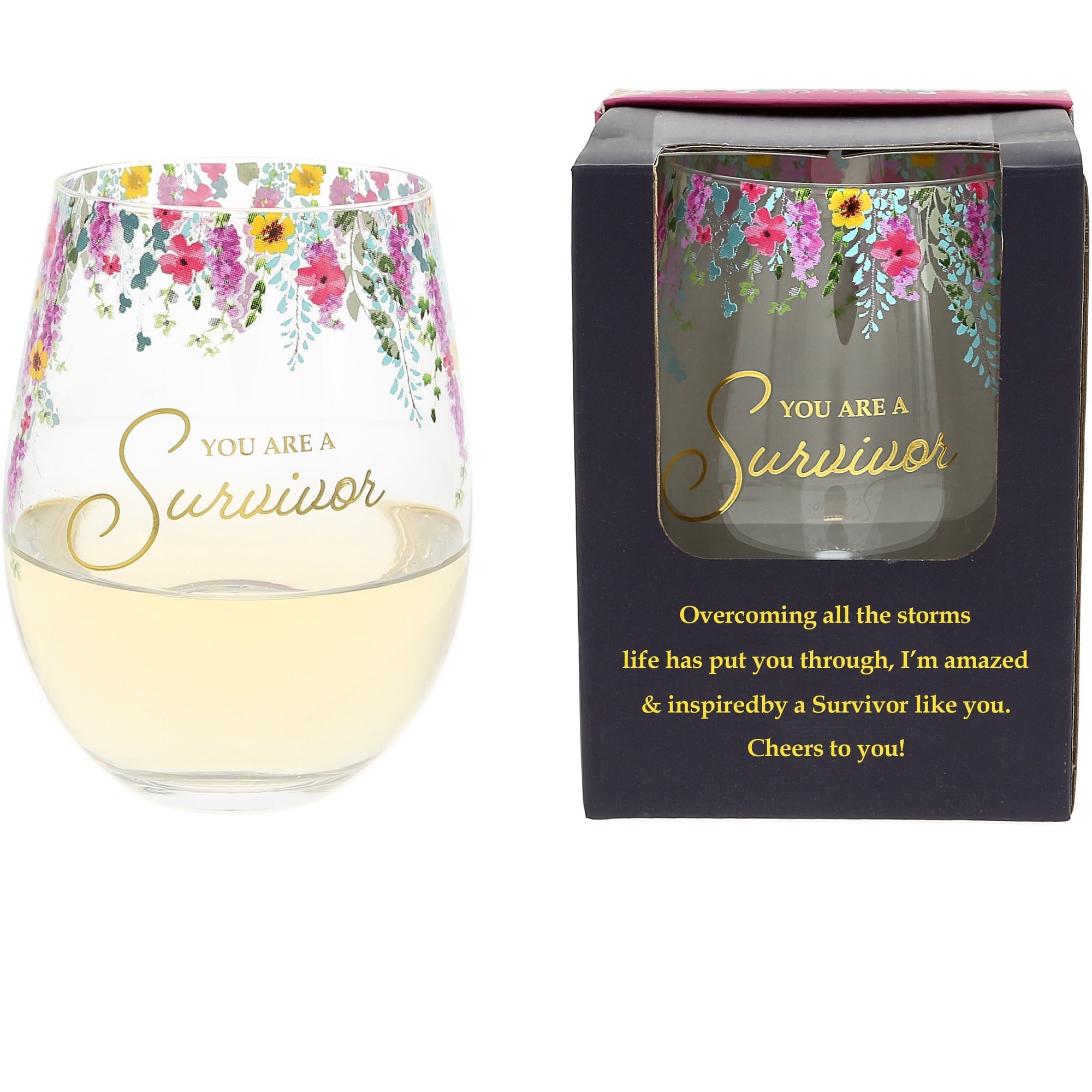 Pavilion You Are A Survivor Stemless Wine Glass - 17 oz