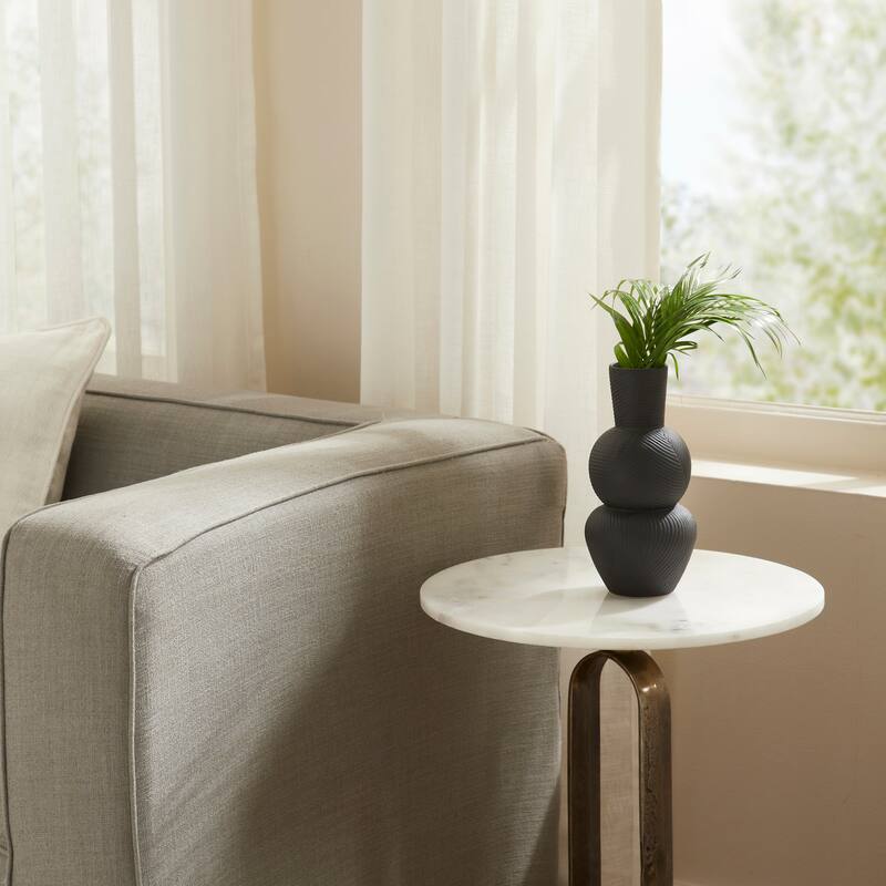 Renwil Icarus Indoor Ceramic Stoneware Vase, Matte Black