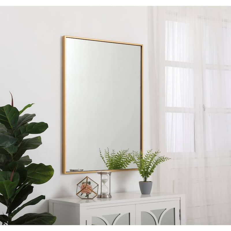 Elegant Lighting Eternity 27" x 36" Rectangular Beveled Metal Framed