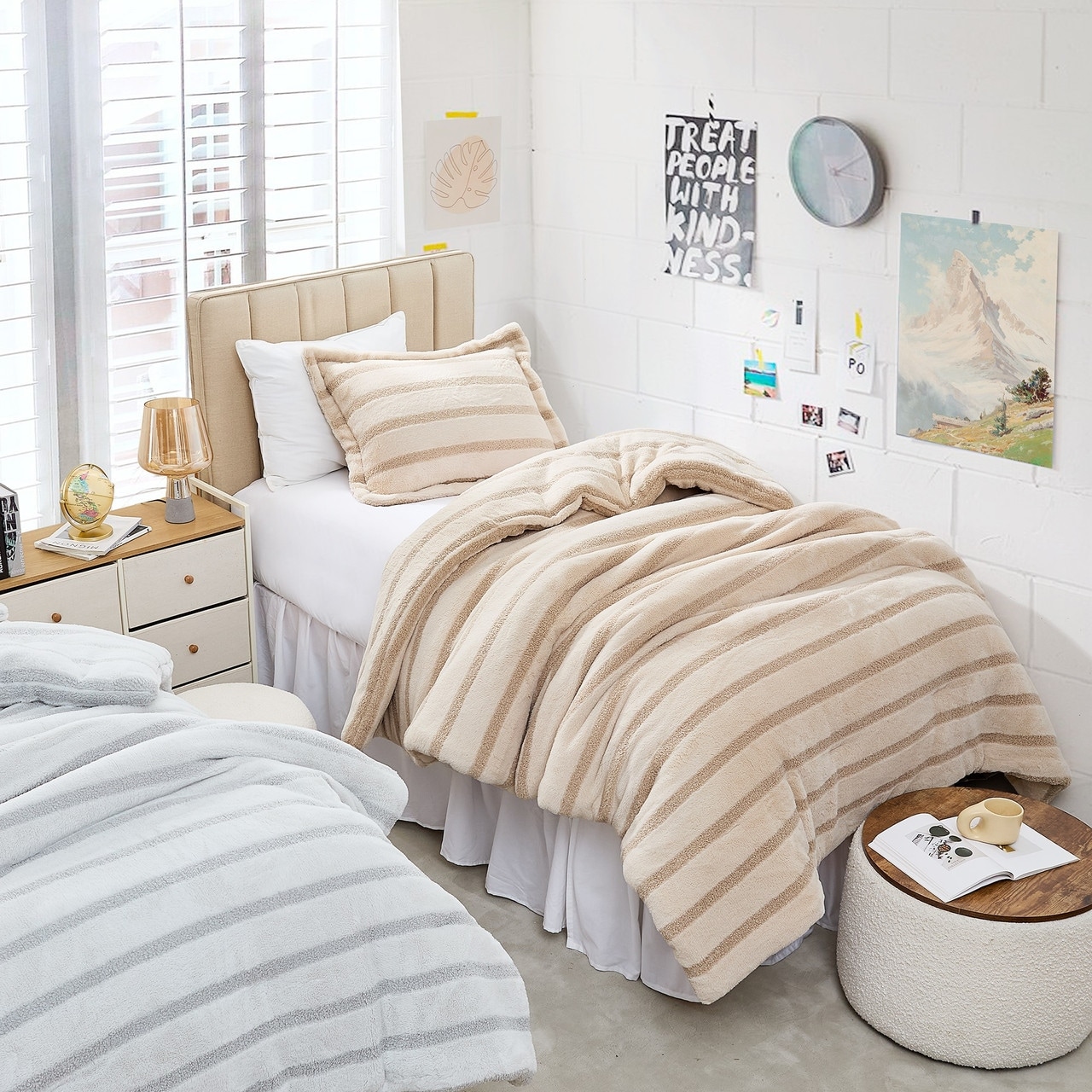 Coma Inducer® Cozzzzzzzzzzzzzzzzy Almond Cream Stripe XL Comforter Set