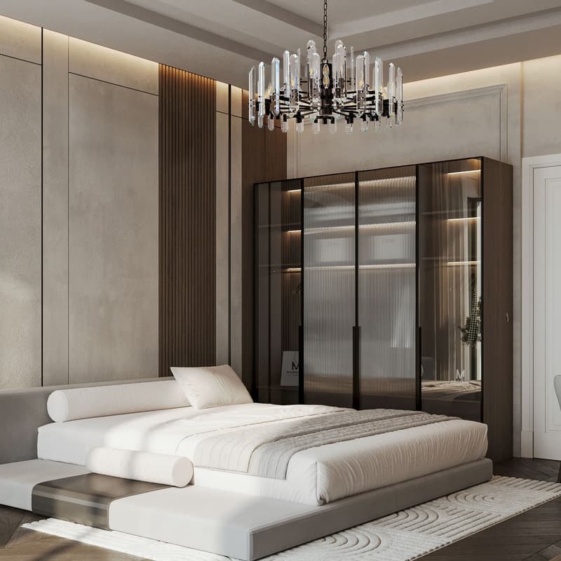 KAYLA 54in Modern Luxury Crystal Chandelier Lighting - LED Ceiling Light Fixture