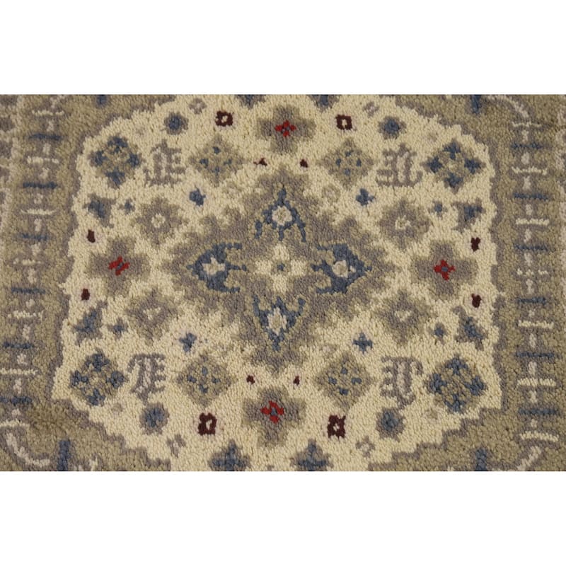 Hand Knotted Oriental 100% Wool Carpet Traditional Geometric Greys & Charcoal Heriz (serapi) Area Rug - 6' 0'' X 3' 11''