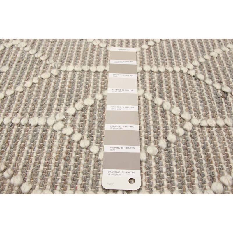 ECARPETGALLERY Braid weave Sienna Grey Wool Rug - 5'0 x 8'1