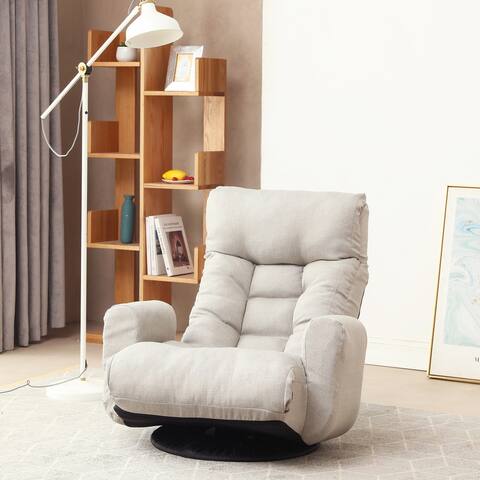 Bottom 360 Degree Rotatable and Adjustable Head and Waist Game Chair, Lounge Chair in the Livingroom