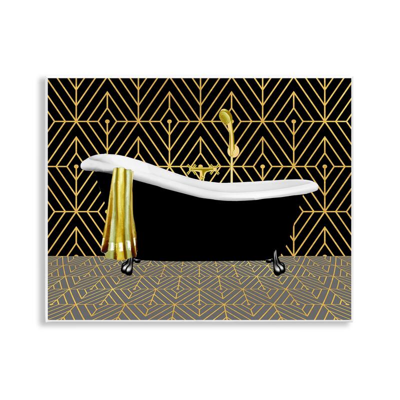 Stupell Deco Patterned Bathtub Wall Plaque Art Design By Conrad Knutsen - 14 x 11