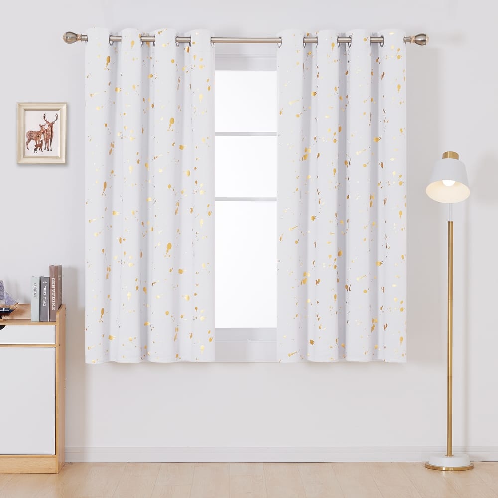 Deconovo Gold Spot Curtain Panel Pair (2 Panel)