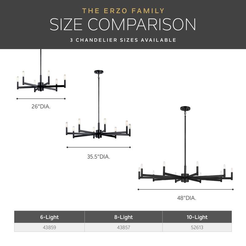 Kichler Lighting Erzo 6-Light Chandelier Black