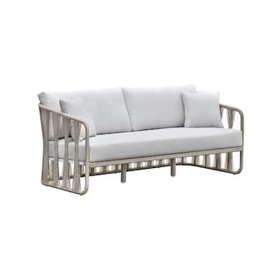 Alexa Outdoor 79" Patio Sofa, White