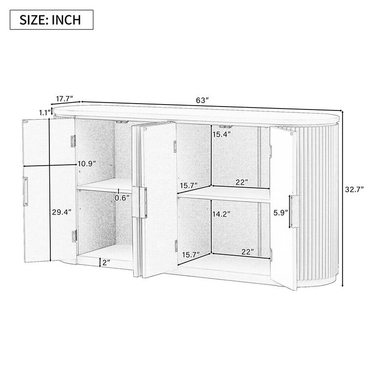 Vertical Striped Door Storage Cabinet