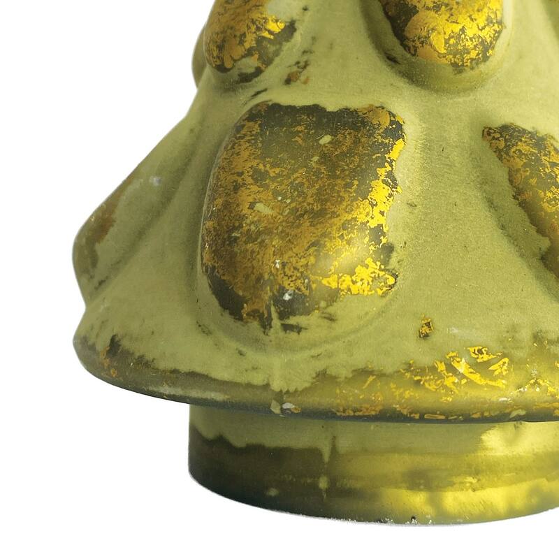 Matte Embossed Glass Tree - Green / Gold