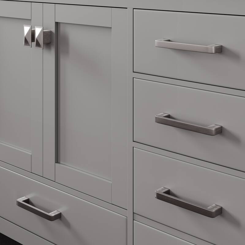 Aberdeen 96 in. Double Sink Bath Vanity with Carrara Quartz Top and Undermount Porcelain Sinks - 96"