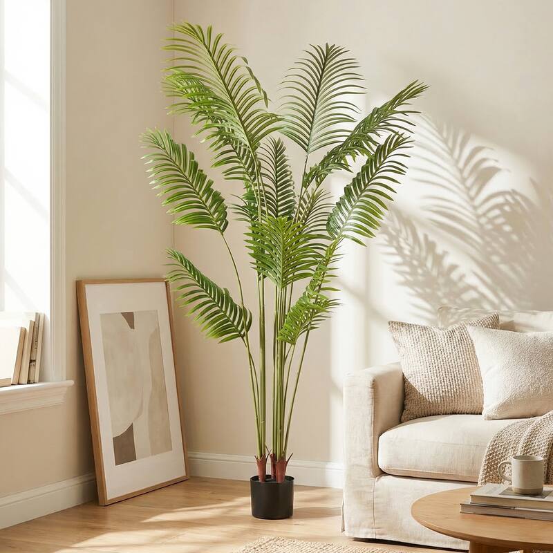 Artificial Plant Fake Tropical Palm Tree Potted