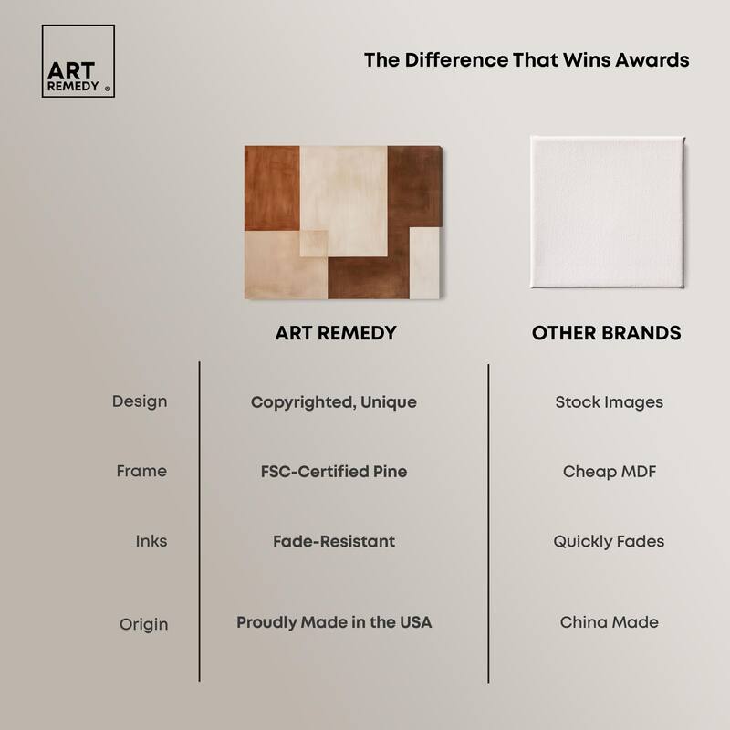 Cream and Brown Panels IV Canvas by Art Remedy, Gallery Wrapped