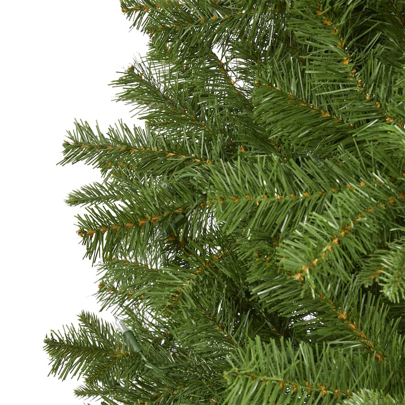 6.5' Pre-Lit Vancouver Spruce Artificial Christmas Tree, Warm Clear LED Lights - 6.5 Foot