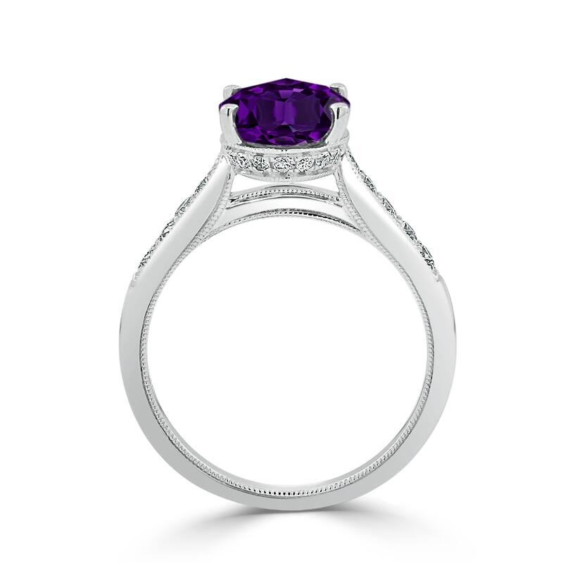 Auriya 1 3/4ct Fancy Oval Purple Amethyst and Diamond Engagement Ring 1/4ctw 14k Gold