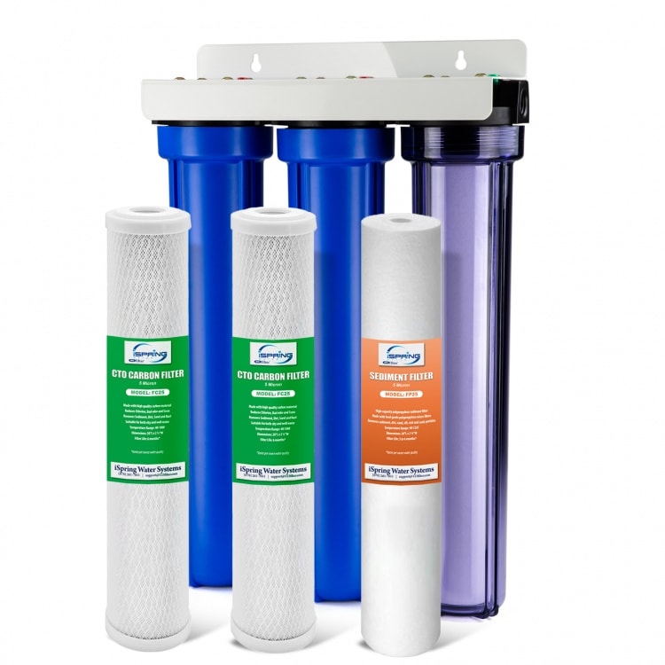 iSpring 3 Stage 20 Whole House Water Filter System with 3/4 NPT