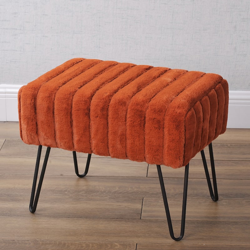 Serenta SuperMink Fauxfur Ottoman Bench