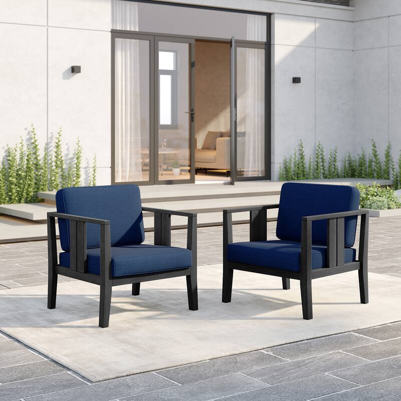 Outdoor Teak Solid Wood Patio Furniture Set Loveseat Armchair Table Collection