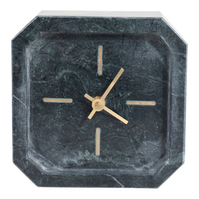 Modern Glam Marble & Stone Clock for Home Decor