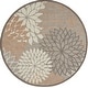 preview thumbnail 77 of 112, Nourison Aloha Floral Modern, Indoor/Outdoor Area Rug 4' x Round - Natural