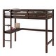 preview thumbnail 38 of 86, Loft Wood Bed with built-in desk,Safety Guardrails,Ladder