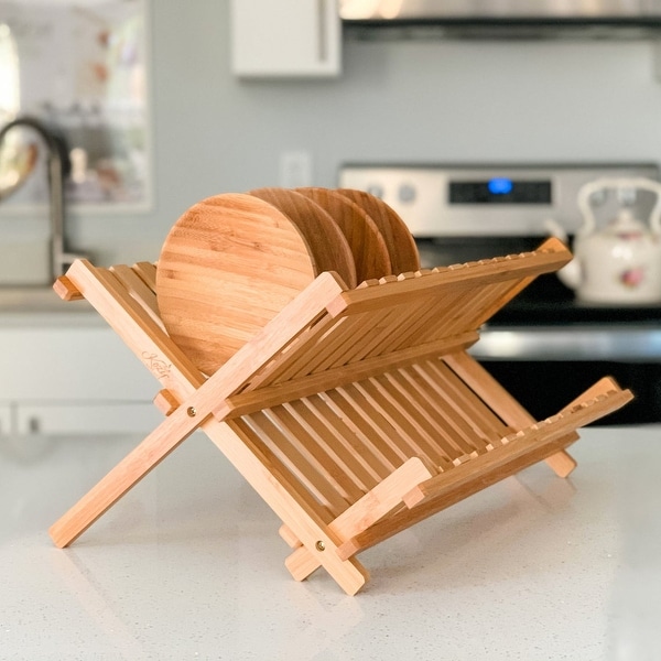 Dish Drying Rack Bamboo Dish Rack plate rack Collapsible Dish Drainer Bed Bath Beyond 33137655
