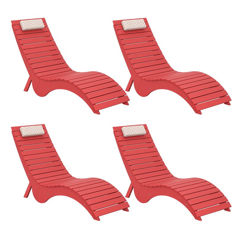 HDPS Water-Resistance Patio Lounge Chair Set of 4