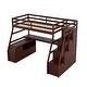 preview thumbnail 5 of 37, Twin Size Wood Loft Bed with 7 Drawers 2 Shelves, Ladder and Desk for Kids, Bedroom