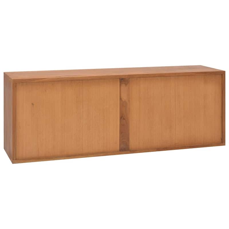 vidaXL TV Cabinet 43.3"x11.8"x15.7" Solid Teak Wood - 43.3" x 11.8" x 17.7" - 43.3" x 11.8" x 17.7"