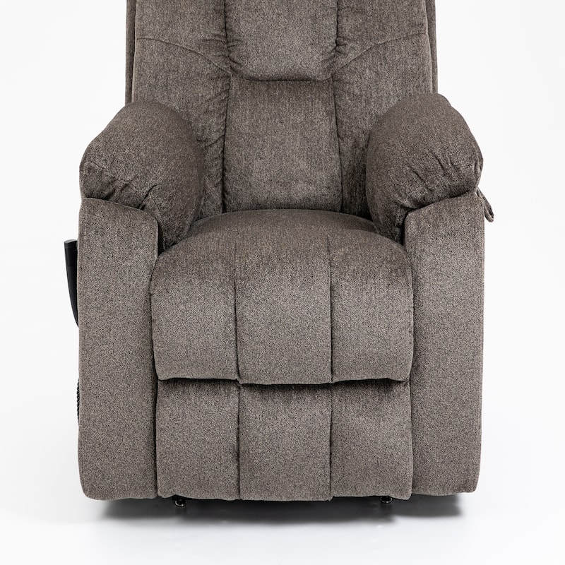 Power Lift Recliner Chair with Massage and Heat for Elder,Bigmen Electric Recliner Dual Motor Cup Holders,Side Pocket