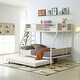 preview thumbnail 1 of 6, Twin Over FULL Metal Bunk Bed with Trundle 2-Side Ladder and Guardrail