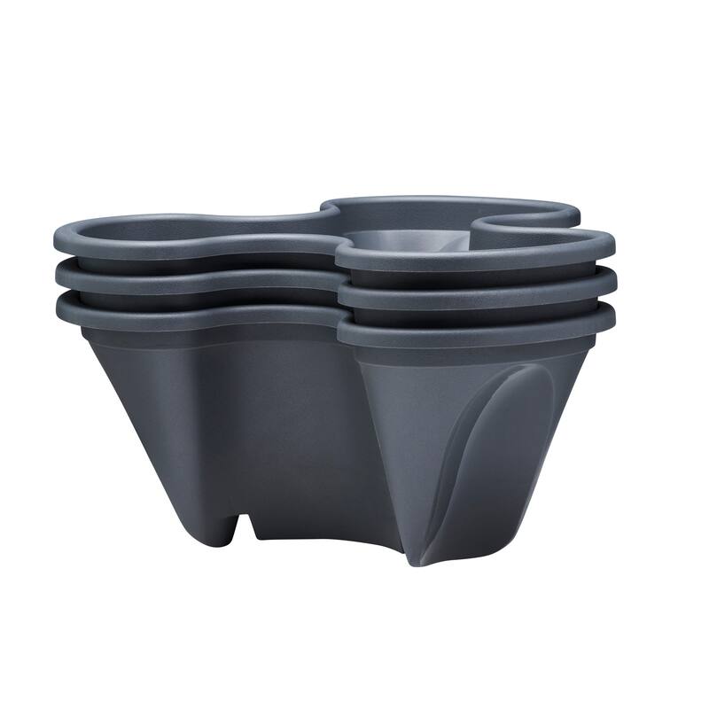 Southern Patio Gray 15.2" Vertical Garden Planter with Wheels - 15" x 18" x 15"