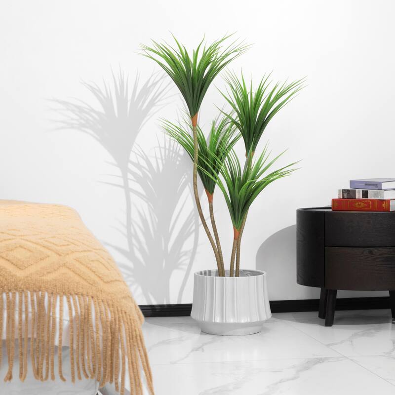 4FT Artificial Dracaena Plant, Tall Faux Floor Tree for Indoor Decor - 47.2"