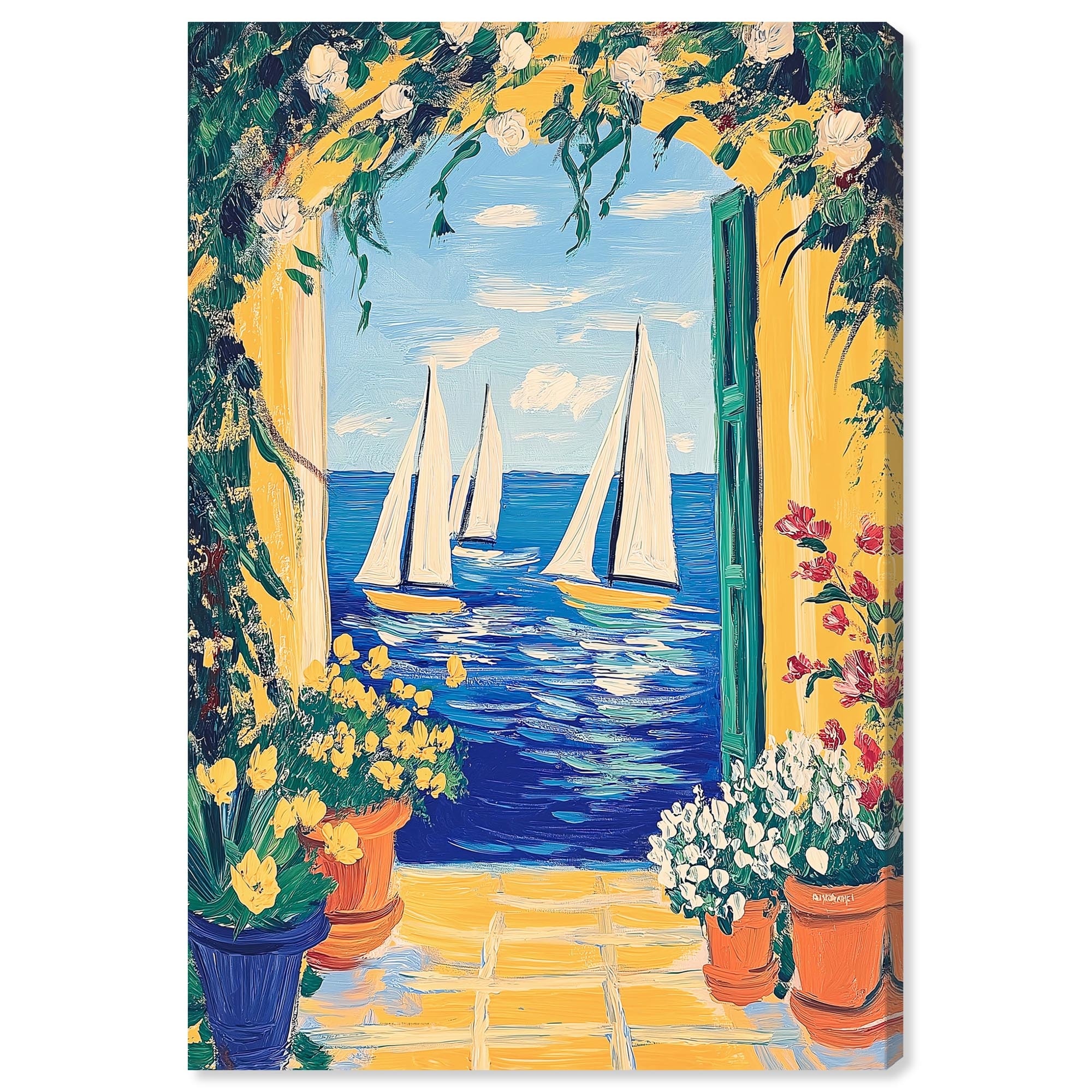 Coastal View Fun Pet Art Canvas Print by Art Remedy