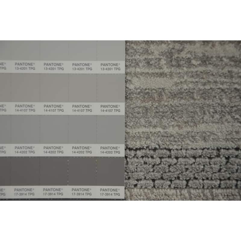 Machine Made Oriental Polyester Carpet Modern Geometric Greys & Charcoal Modern Area Rug - 7' 5'' X 5' 2''