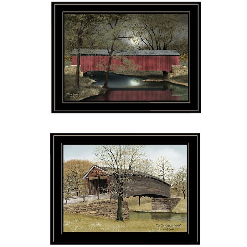 TrendyDecor4U Farmhouse "Bridges" 2-Piece Vignette by Billy Jacobs - Earthtone