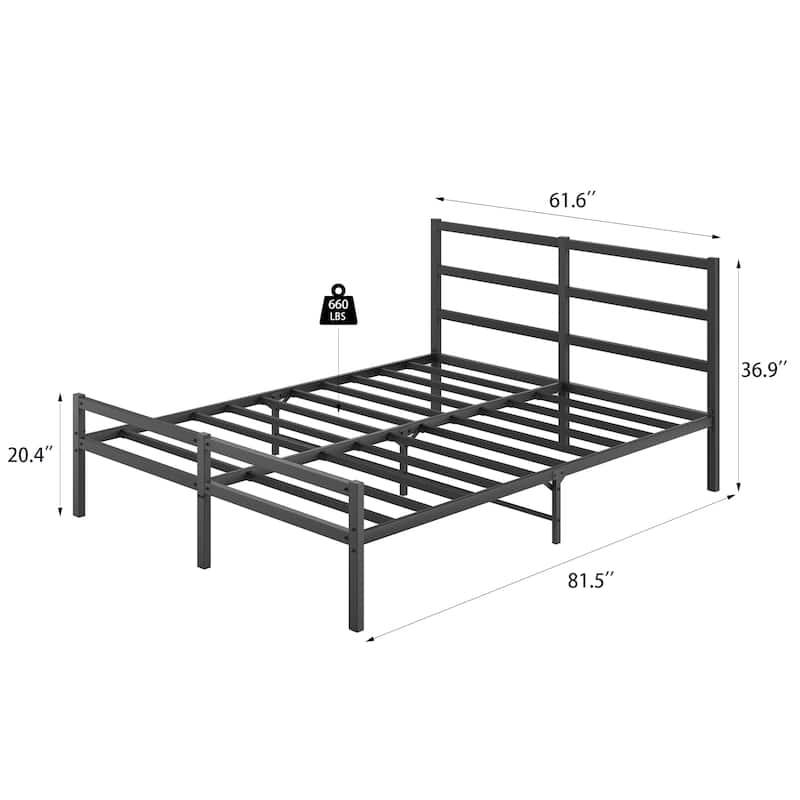 Metal Platform Bed frame with Headboard