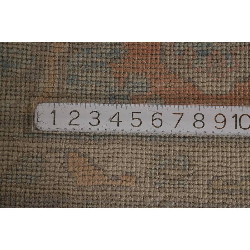 Hand Knotted Oriental 100% Wool Carpet Transitional All-Over Greys & Charcoal Oushak Area Rug - 9' 5'' X 7' 9''