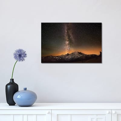 iCanvas "USA, Washington State, Mt. Rainier National Park. Milky Way over Mt. Rainier in summer." by Jaynes Gallery Canvas Print