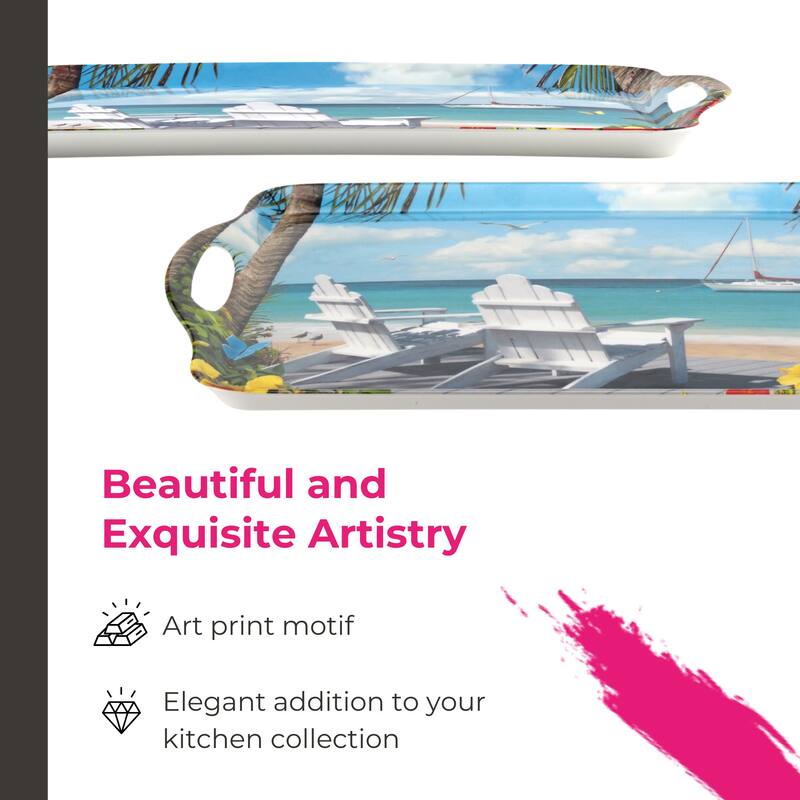 Pimpernel Melamine Serving Trays with Handles Set