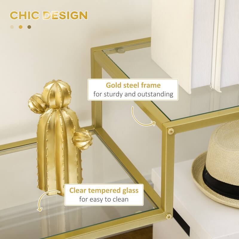 HOMCOM Gold Console Table