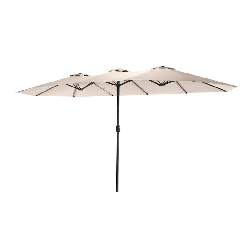 HOMEFUN 14.8 Ft Double Sided Outdoor Umbrella Rectangular Large with Crank