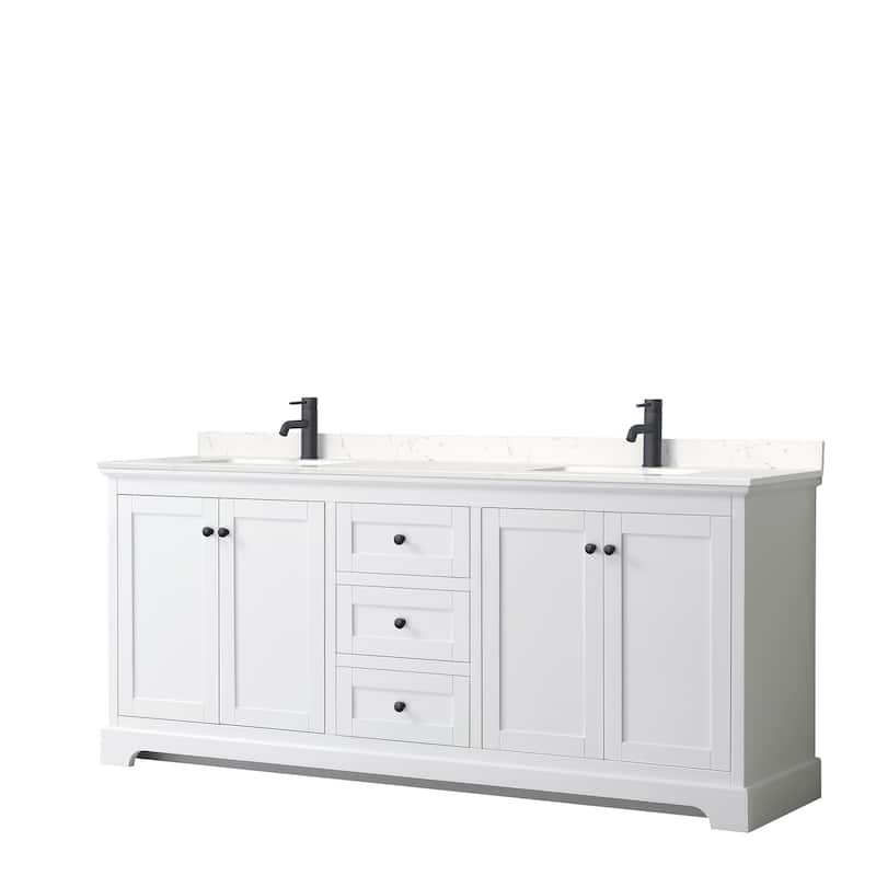 Avery 80 Inch Double Vanity, Cultured Marble Top